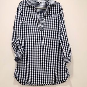 Crown & Ivy Blue Gingham Long Sleeve Dress Size:S